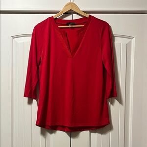 Renuar Red V-Neck Blouse